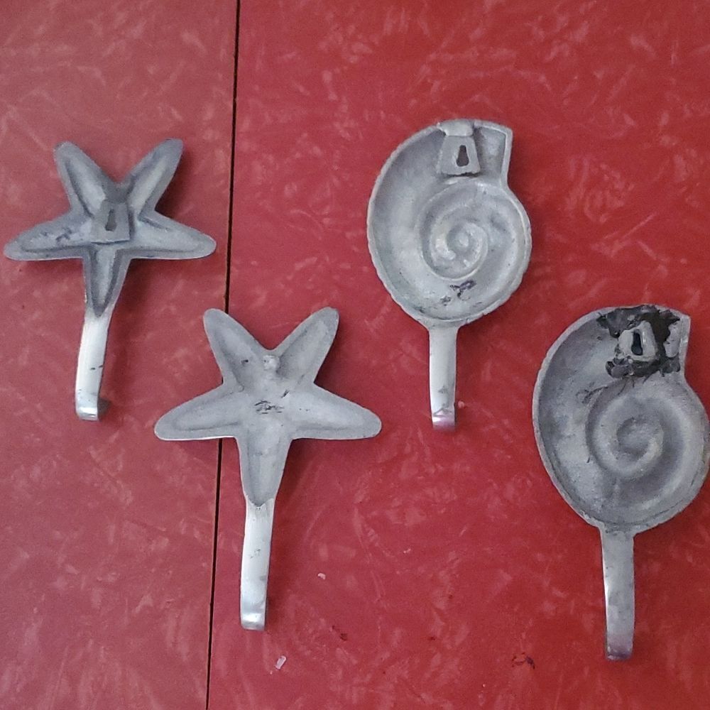 Starfish Shell Wall Hooks Set of 4 - Picture 4 of 10